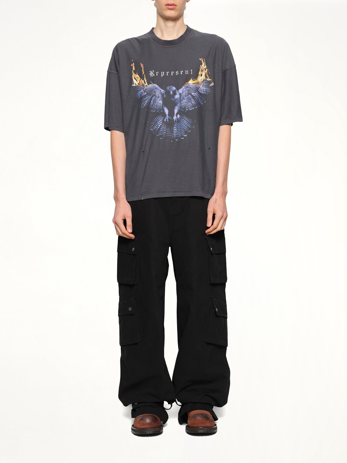 Reversible Living Legacy Falcon T-Shirt in Sun Fade Grey