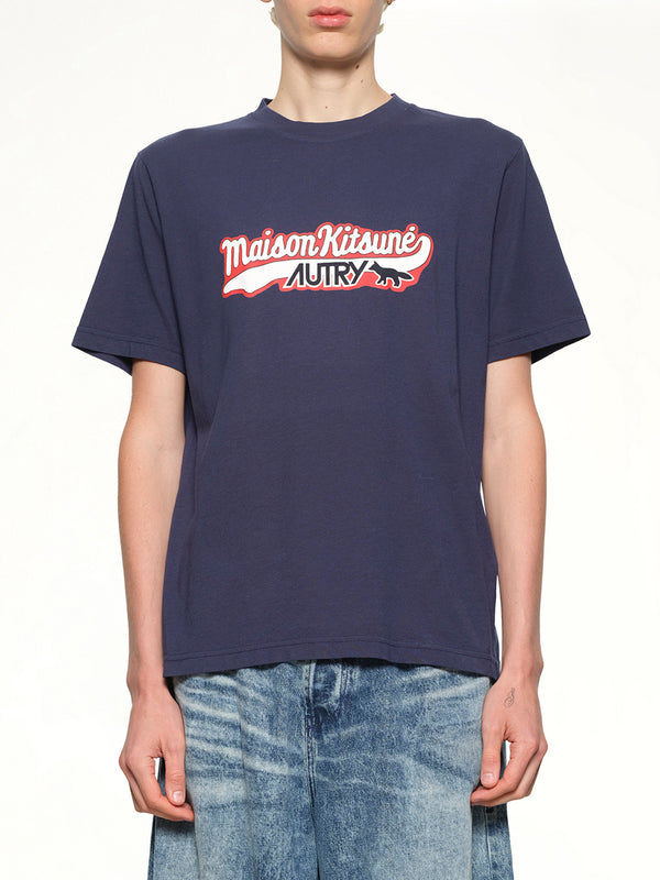 블루 Autry x Maison Kitsune 티셔츠
