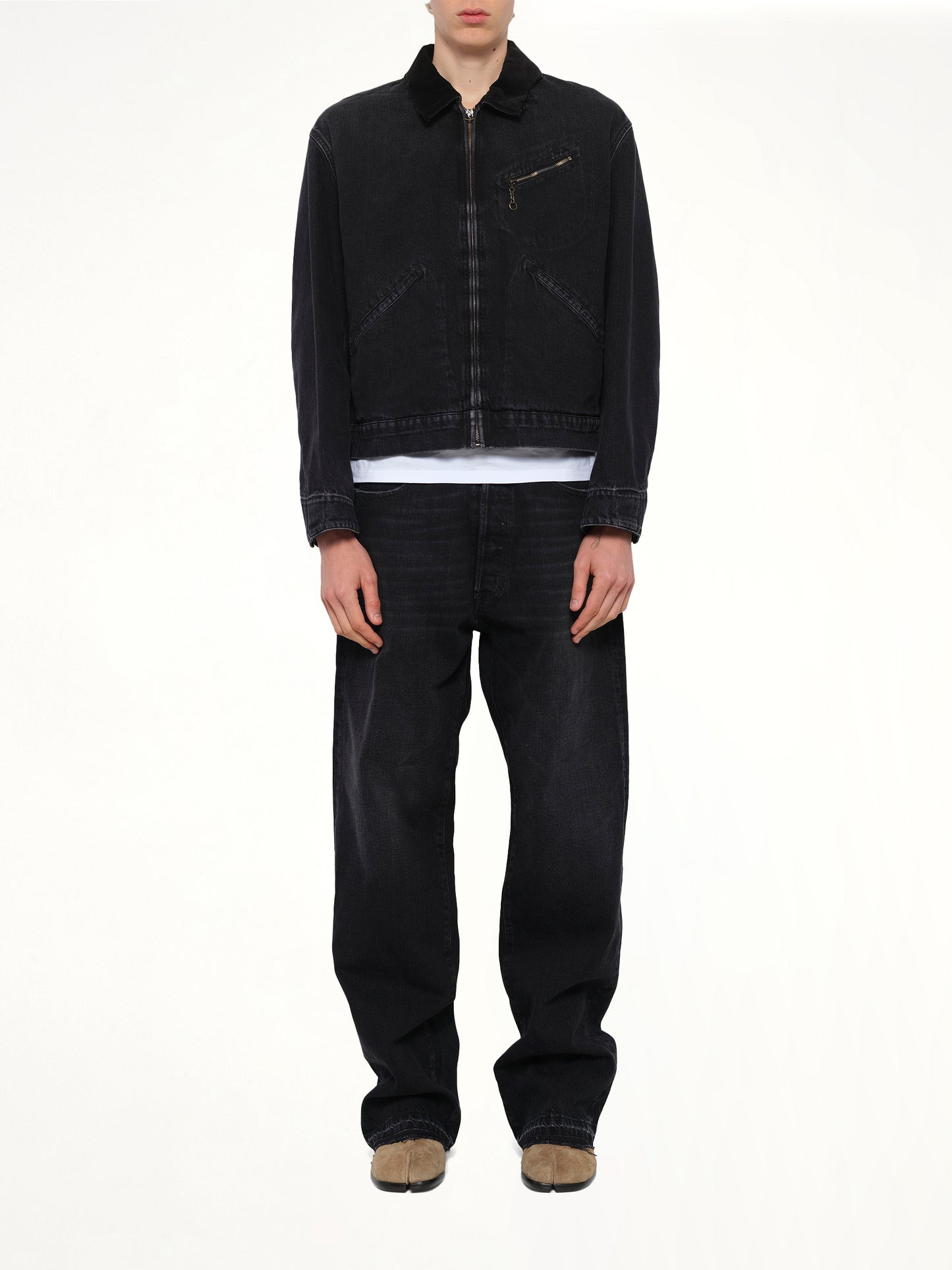 Original Japanese Denim Jacket in Washed Black