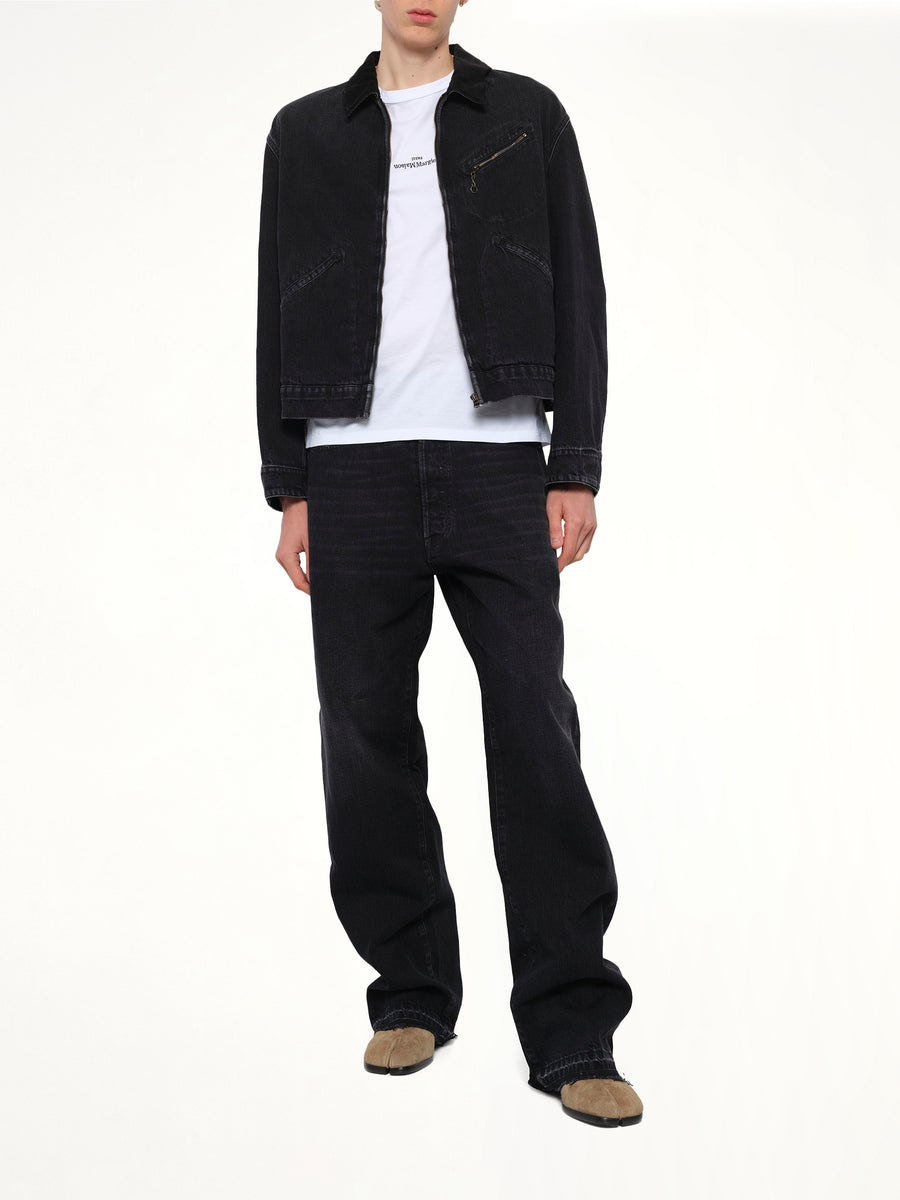 14 Oz Selvedge Denim Pants in Washed Black