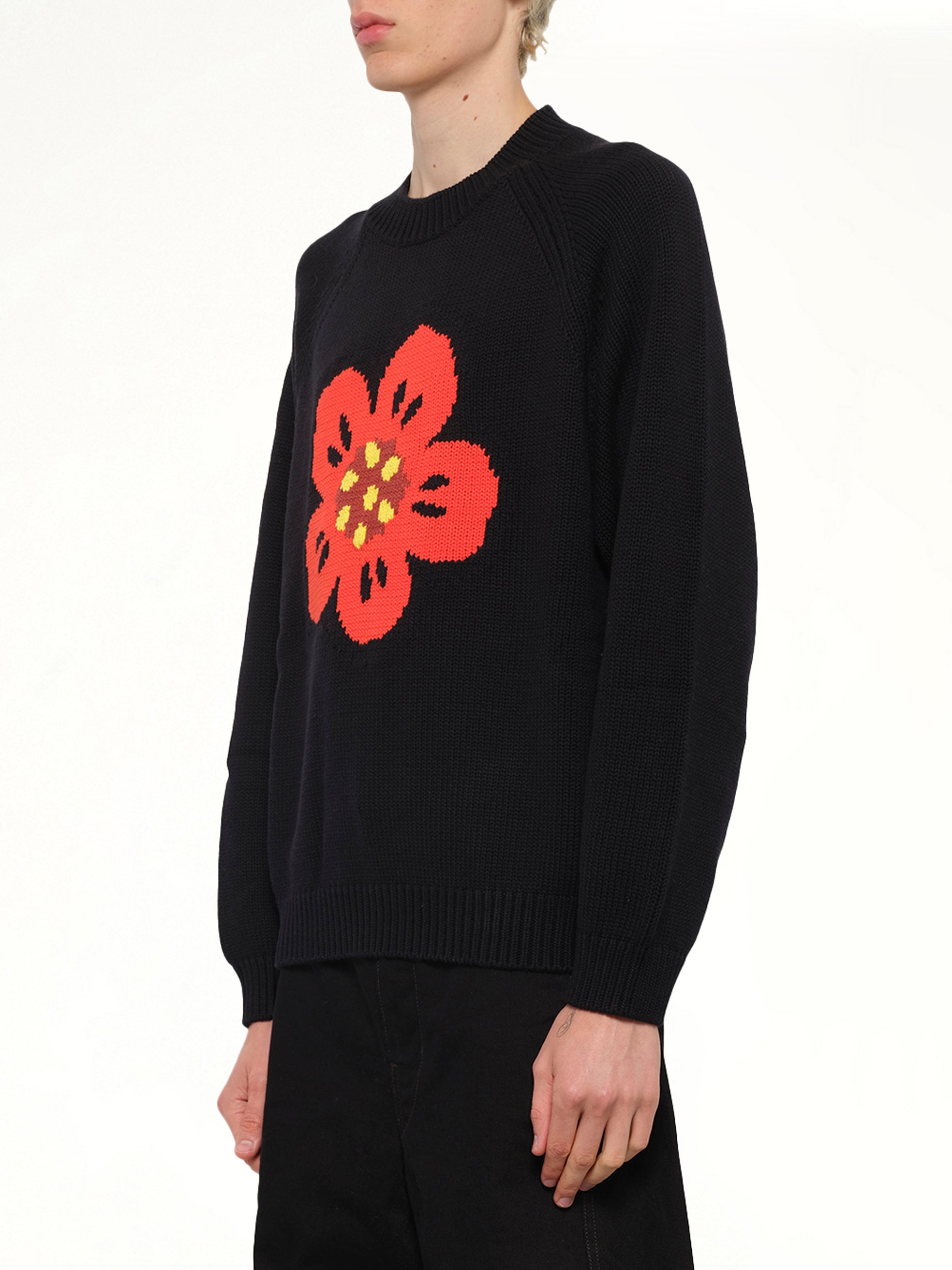 블랙 KENZO 보케 플라워 점퍼