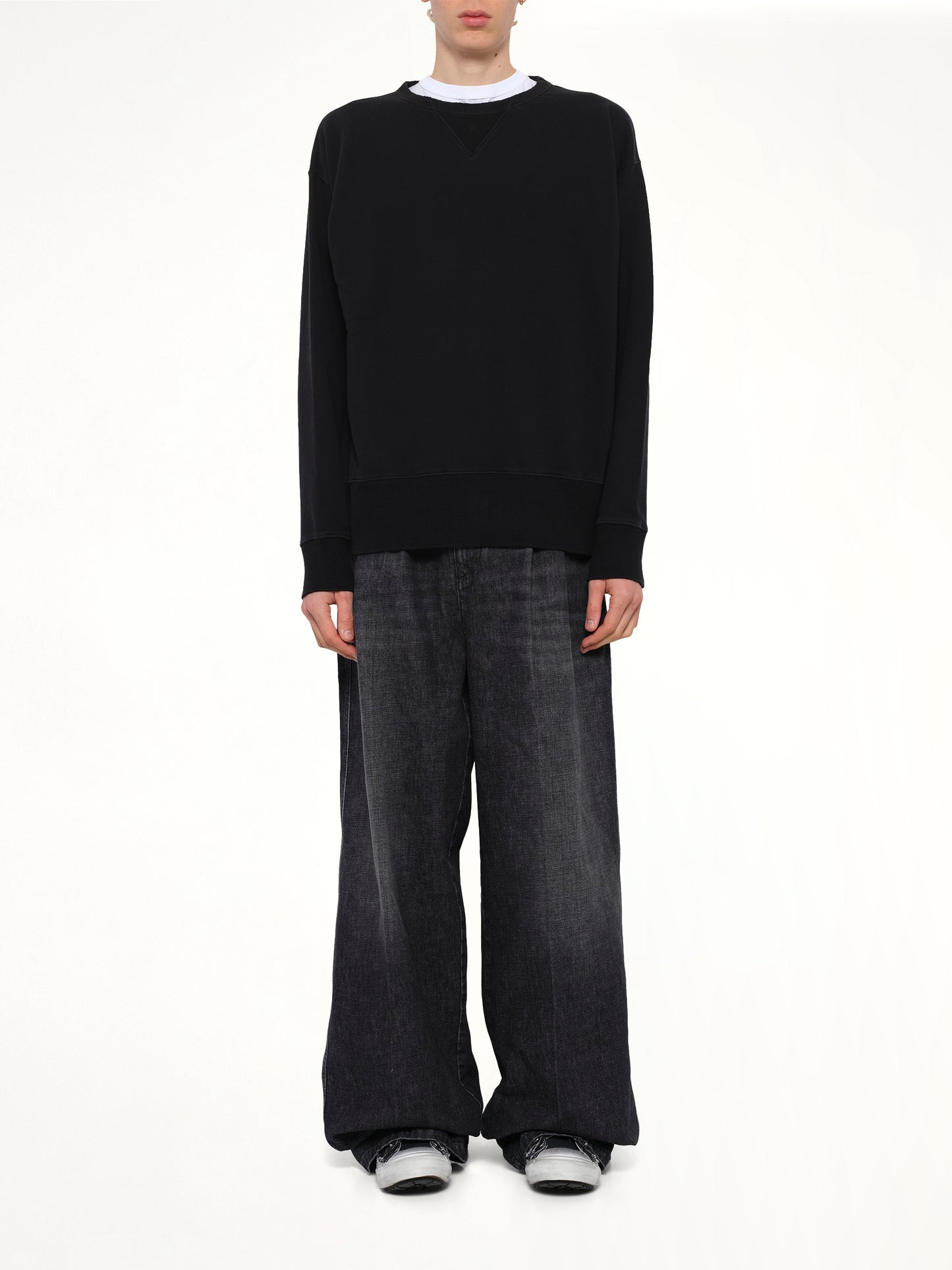 Cotton Fleece Sweatshirt in Black