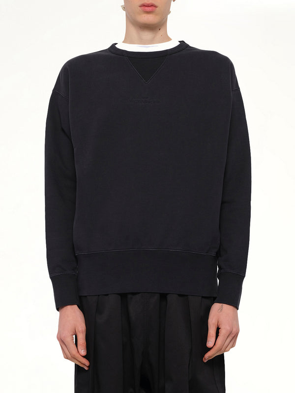 Cotton Fleece Sweatshirt in Washed Black