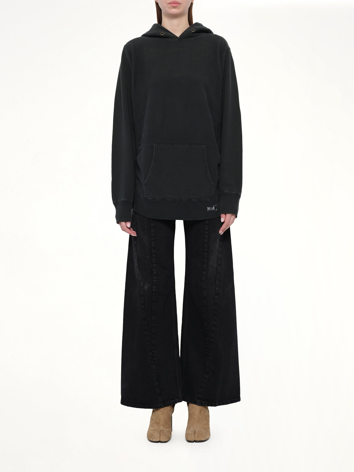 Organic Cotton Fleece Hoodie in Vintage Carbon