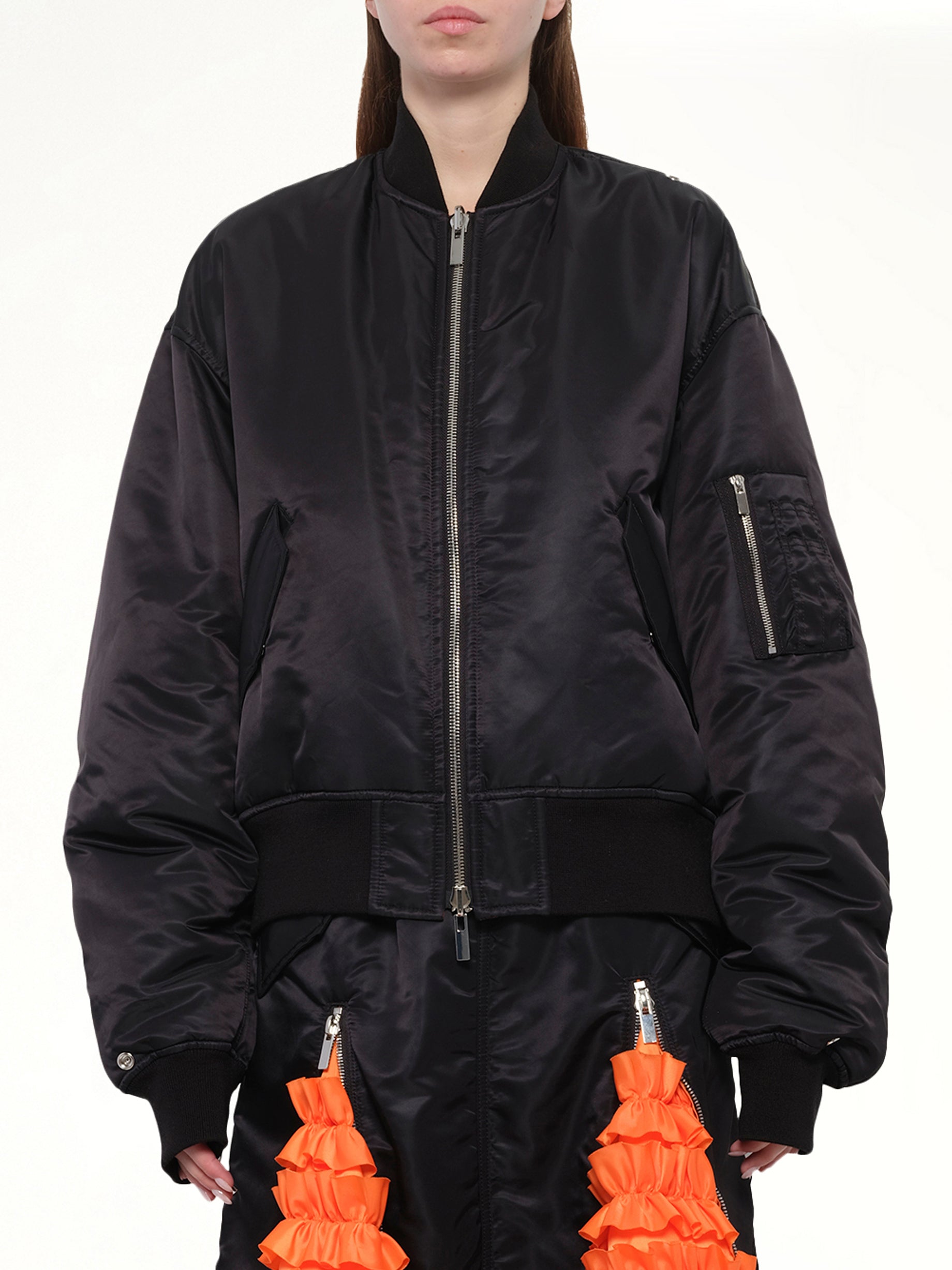 Noir Kei Ninomiya 黑色尼龙斜纹夹克