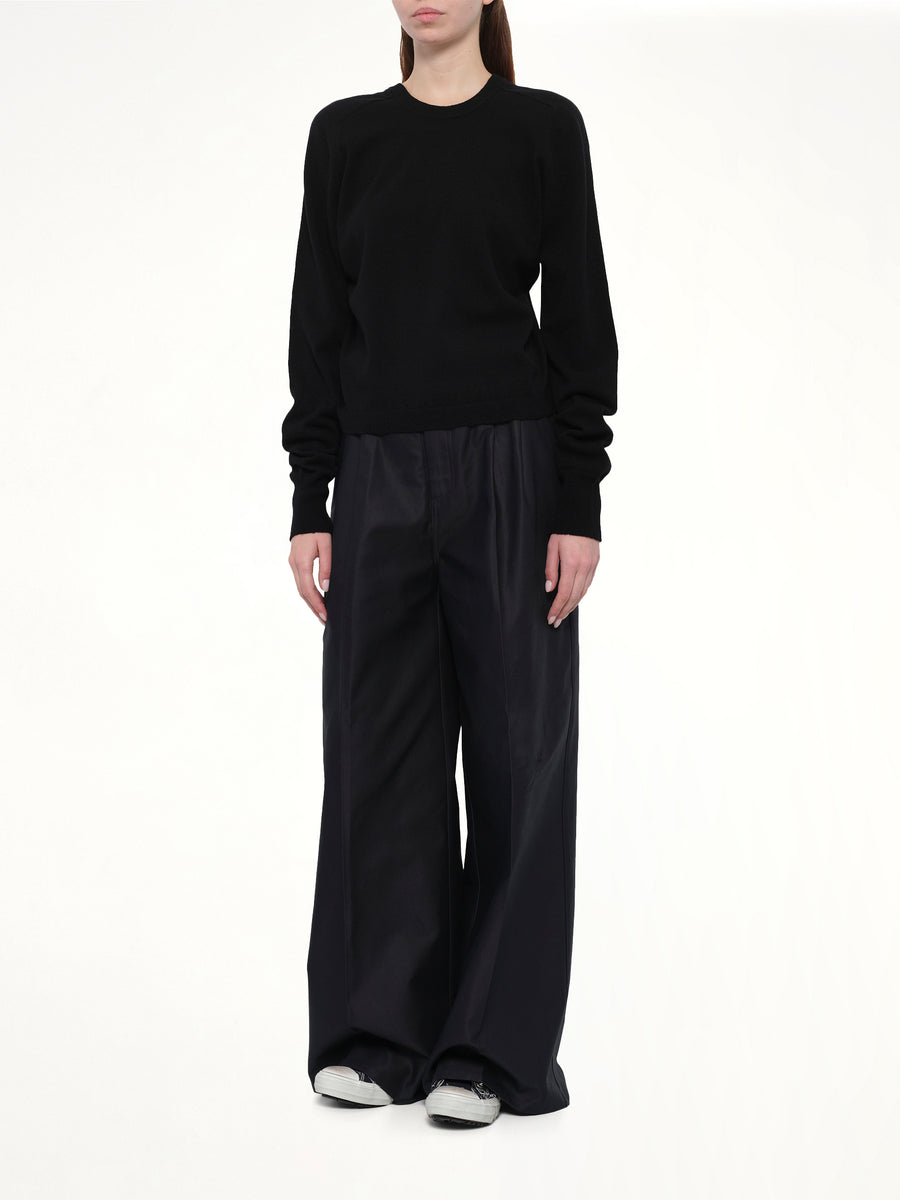 Gauge 14 Gathered Sweater in Black