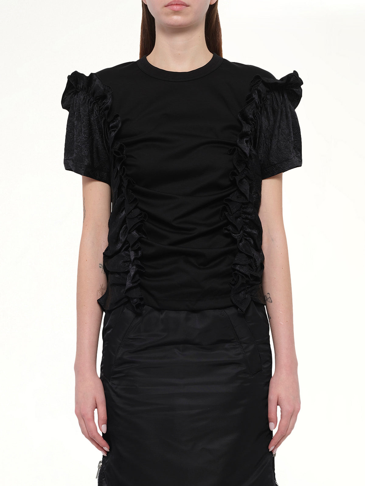 Cotton Ponte T-Shirt in Black