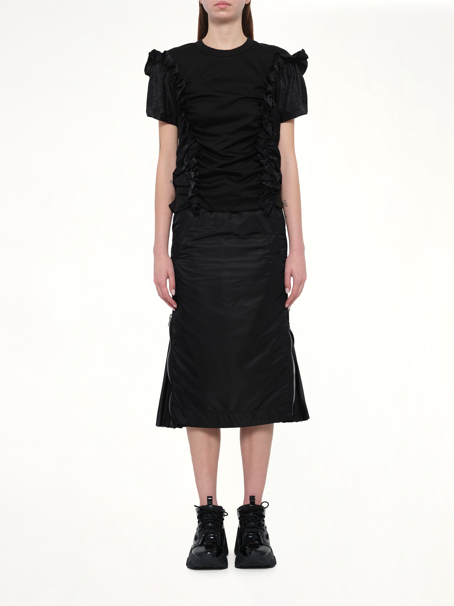 Cotton Ponte T-Shirt in Black