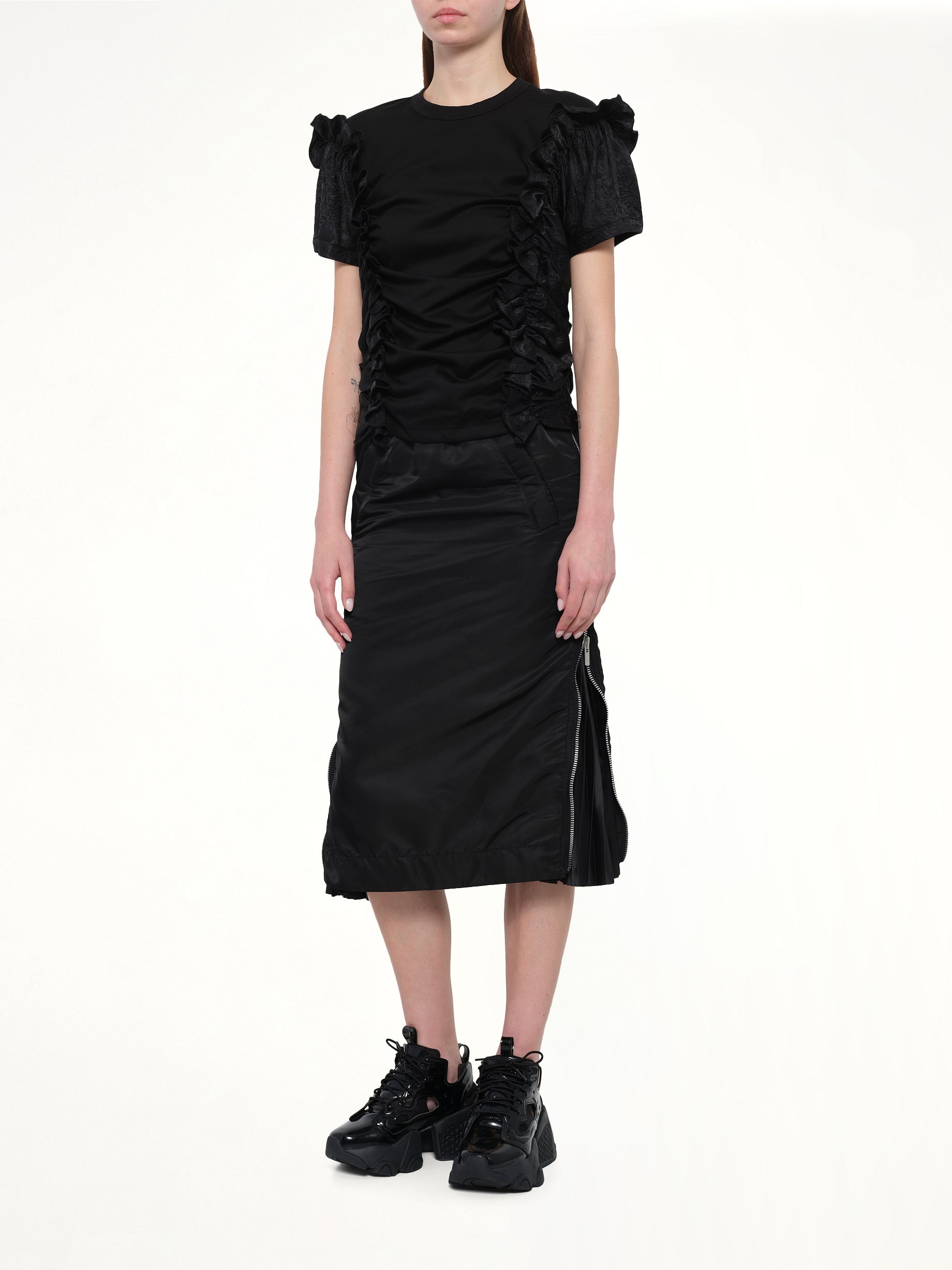 Cotton Ponte T-Shirt in Black