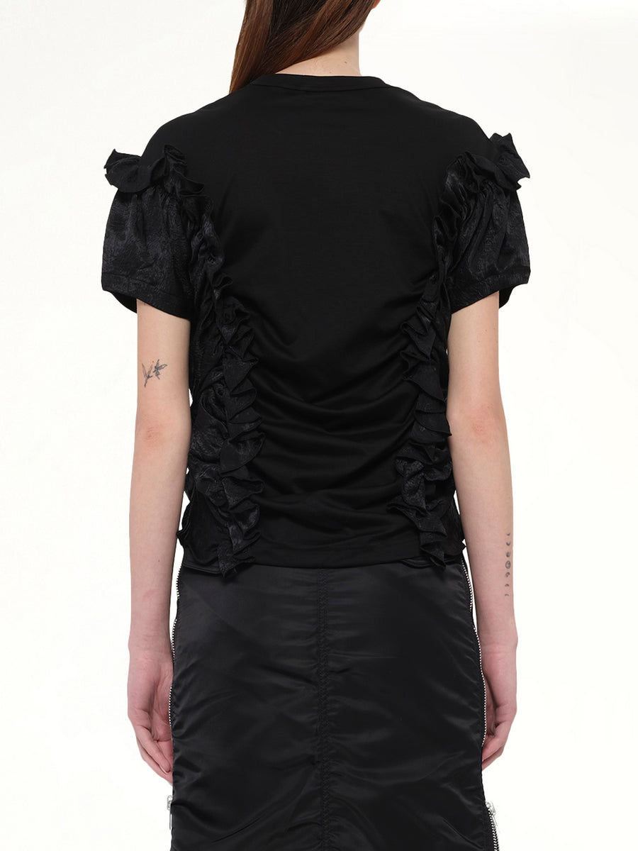Cotton Ponte T-Shirt in Black
