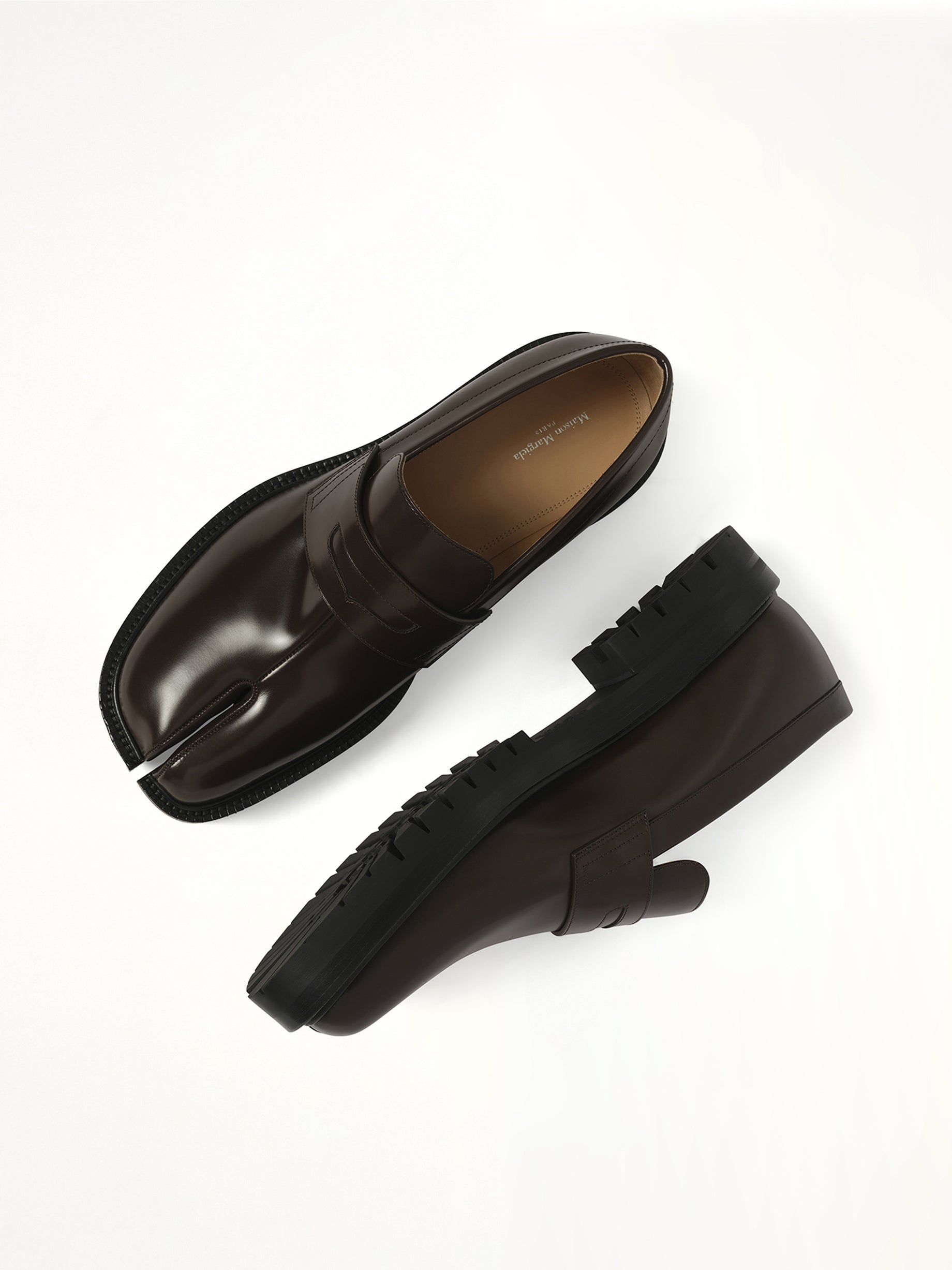 Tabi County Loafer in Dark Forest Top View | MAISON MARGIELA