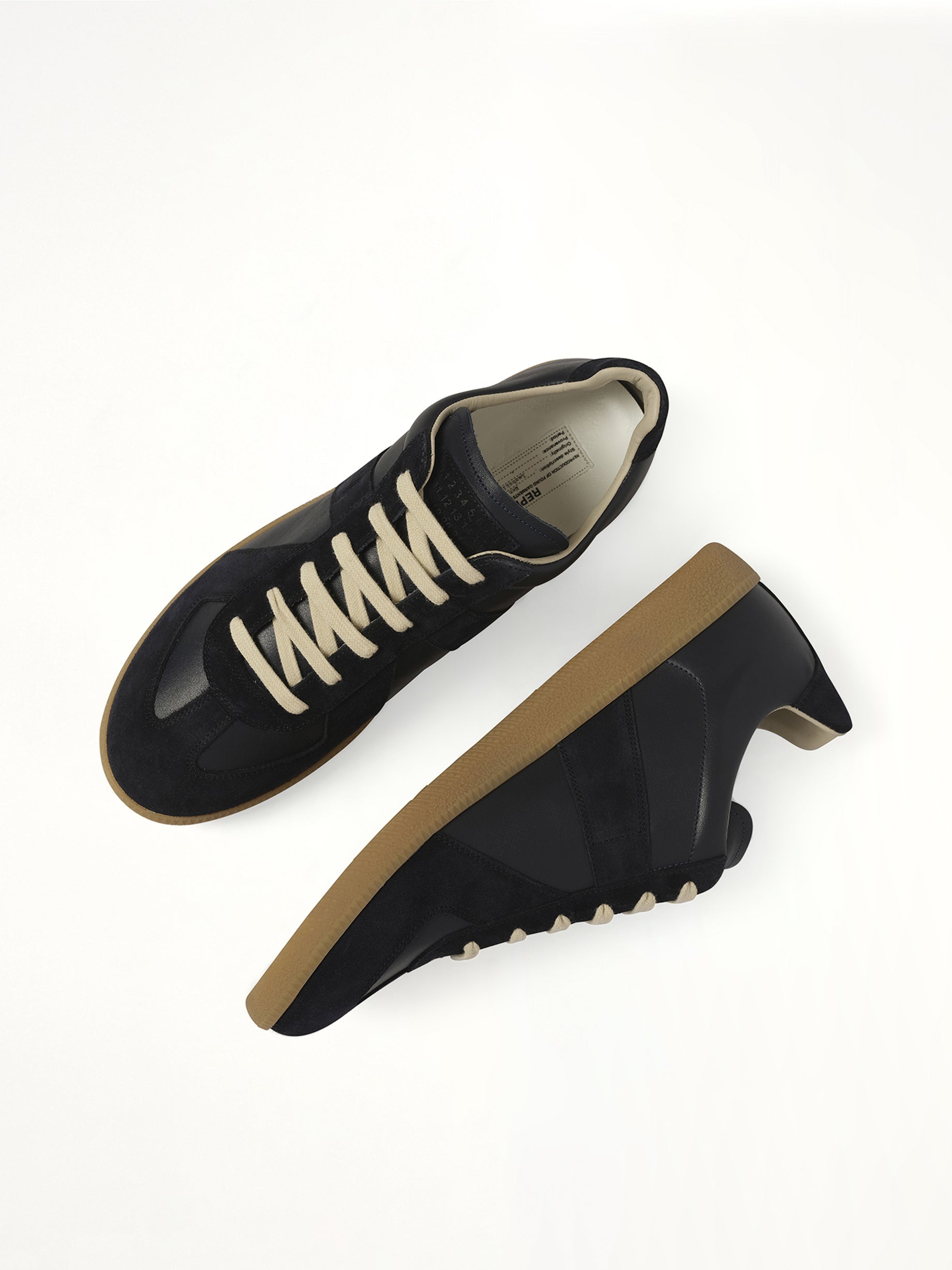 Replica Leather Sneaker in Blue Nights Top View | MAISON MARGIELA