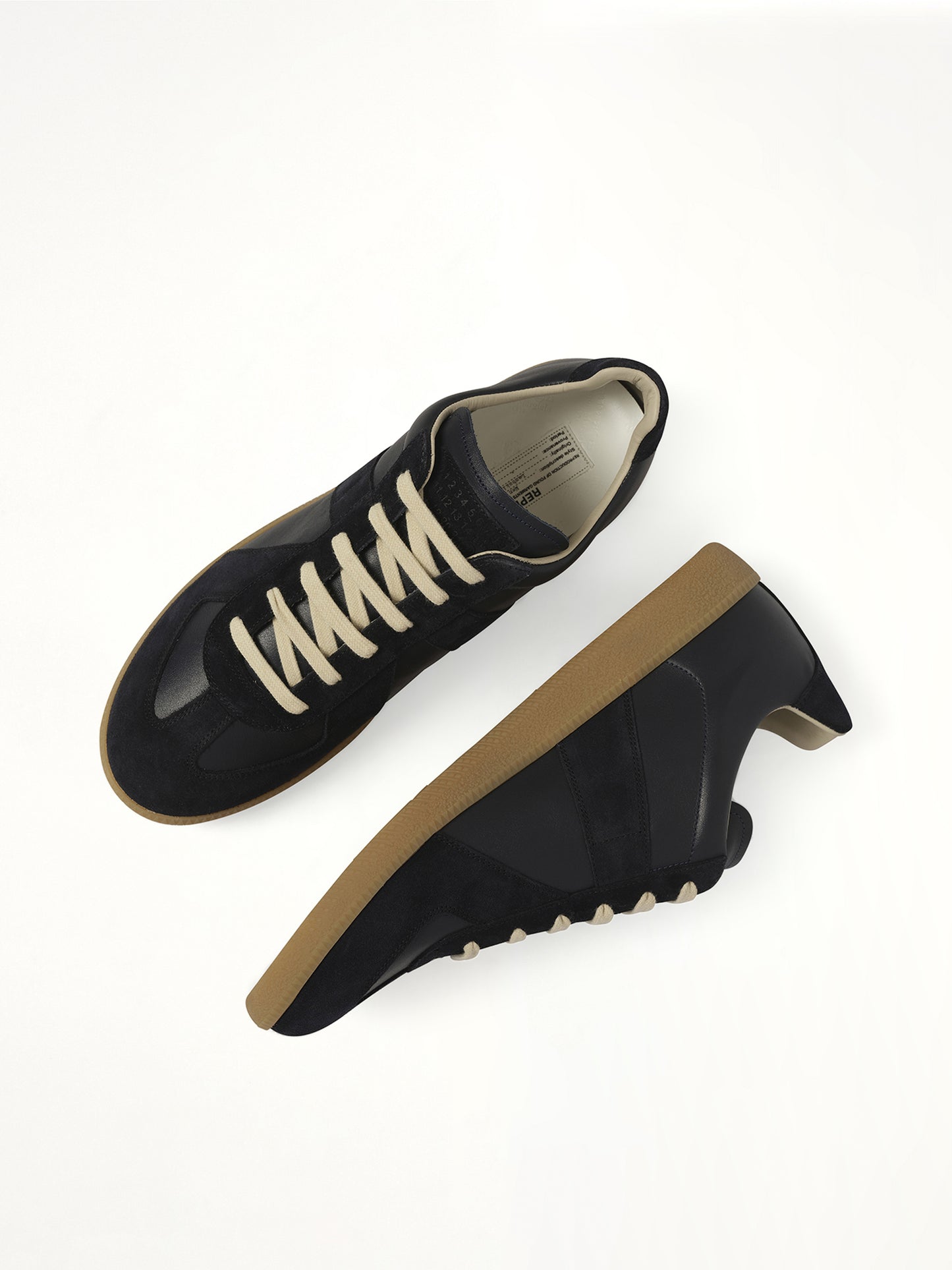 Replica Leather Sneaker in Blue Nights