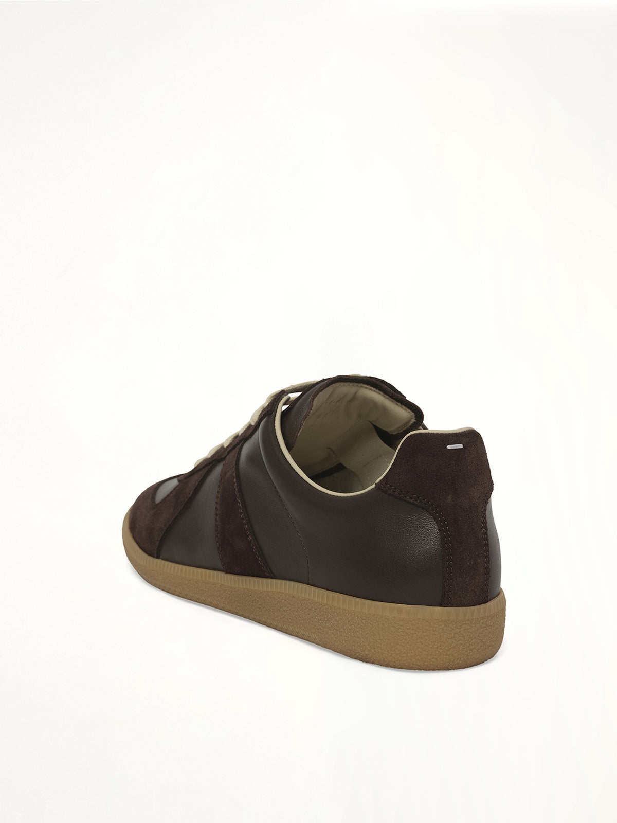 Replica Leather Sneaker in Dark Brown Back View | MAISON MARGIELA