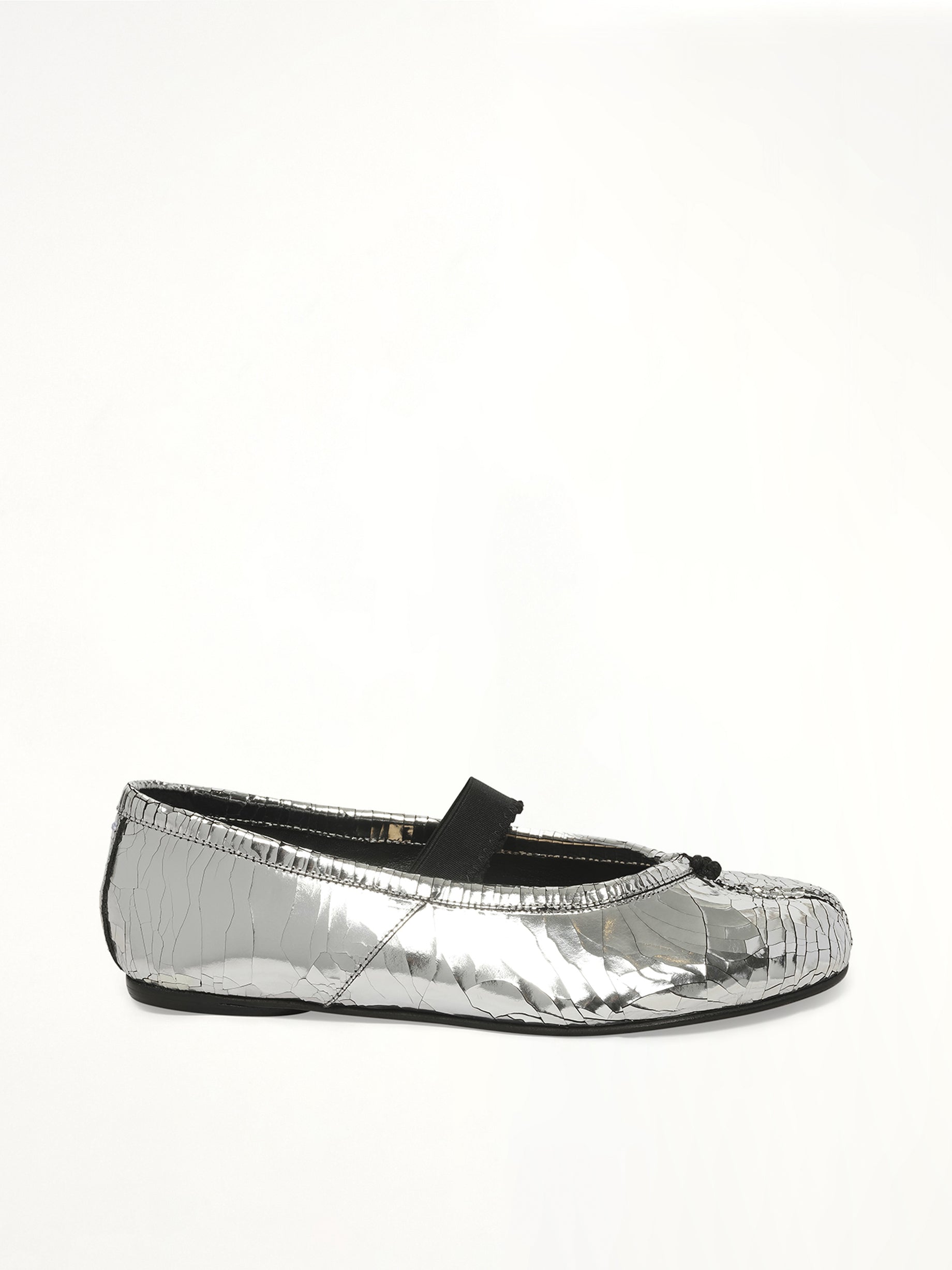 Broken Mirror Ballerina in Silver/Black Side View | MAISON MARGIELA