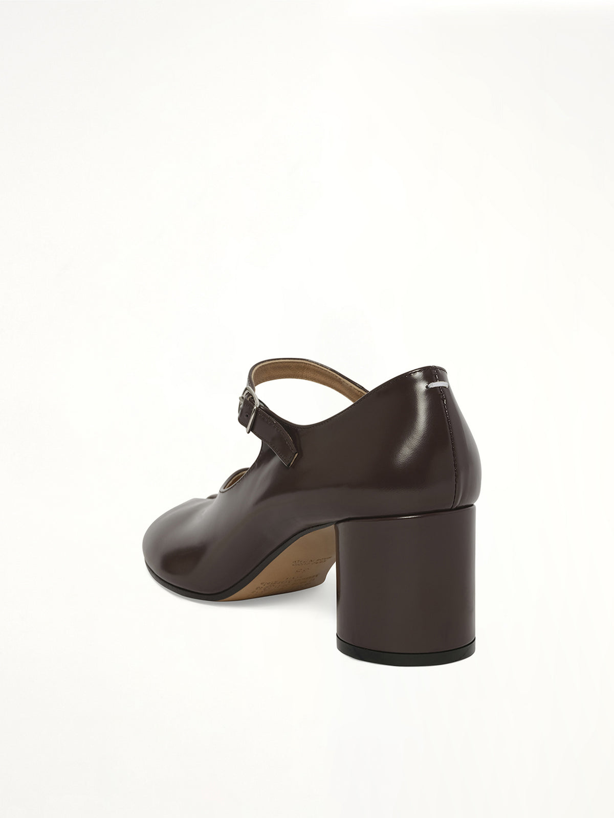 Tabi Mary Jane 6cm Heel in Moka Back View | MAISON MARGIELA