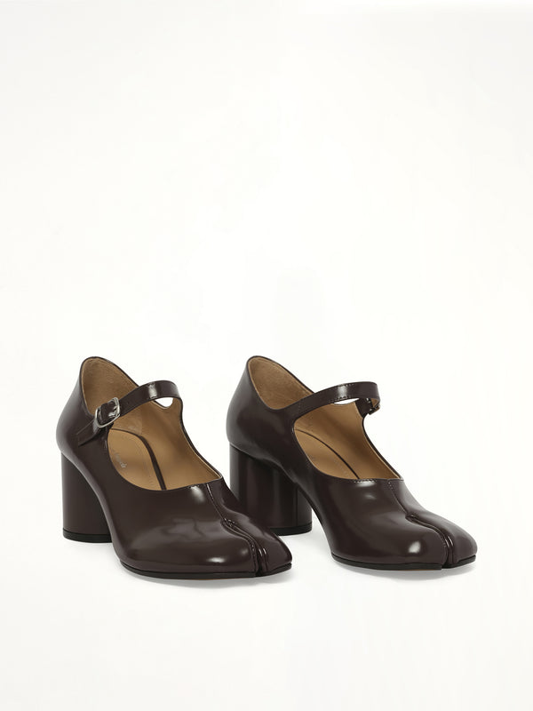 Tabi Mary Jane 6cm Heel in Moka Front View | MAISON MARGIELA