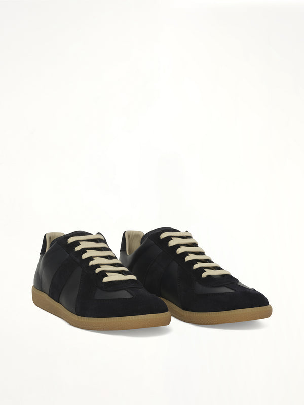 Replica Leather Sneaker in Blue Nights Front View | MAISON MARGIELA