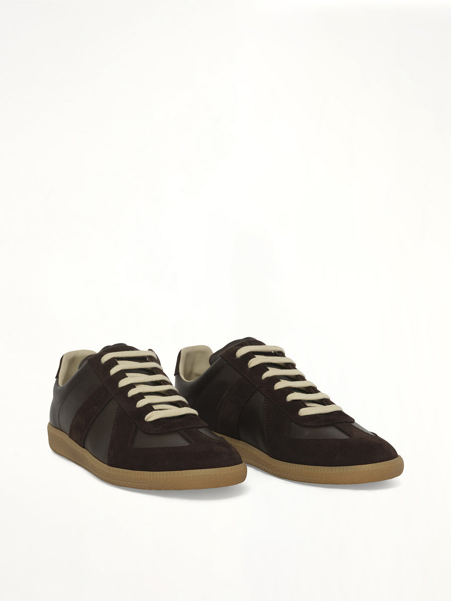 Replica Sneaker in Dark Brown Front View | MAISON MARGIELA