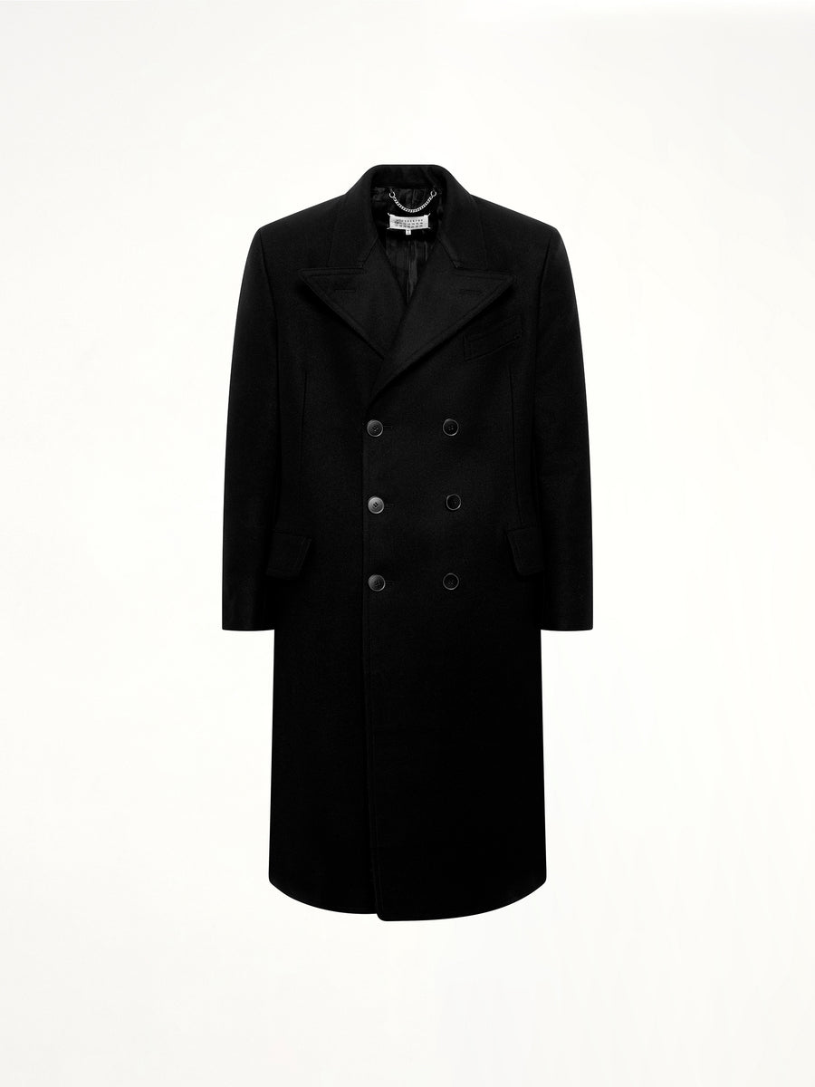 Wool Long Coat in Black