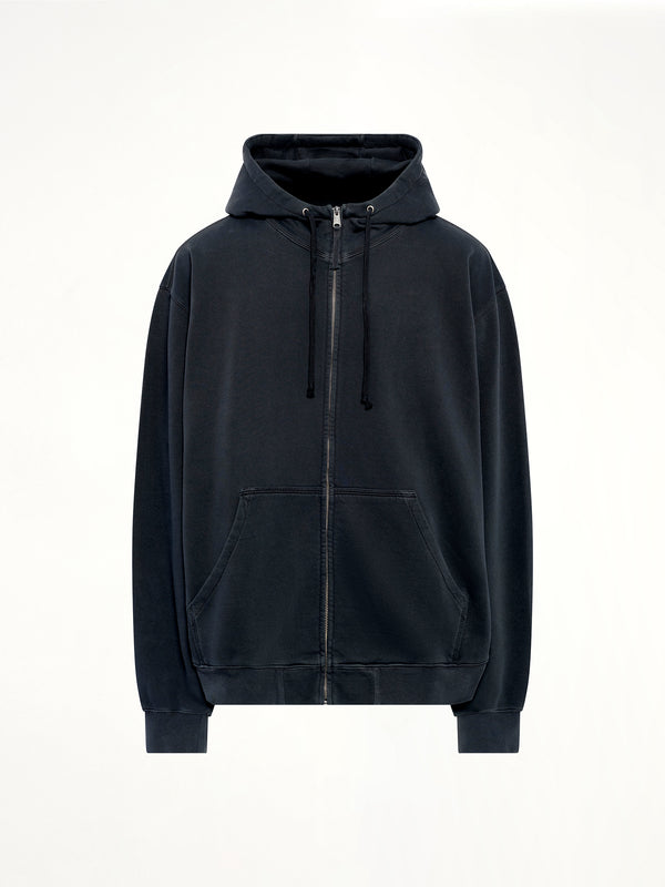 Lightweight Firm Zip Hoodie in Charcoal