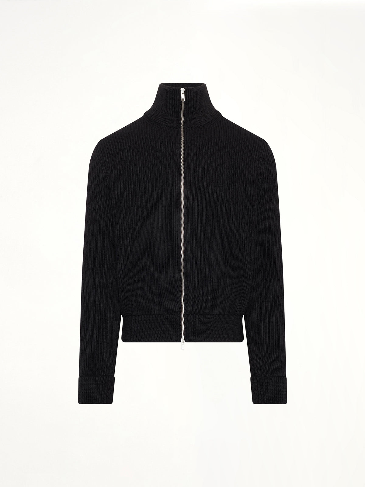 Drivers Knit Zip Sweater in Black