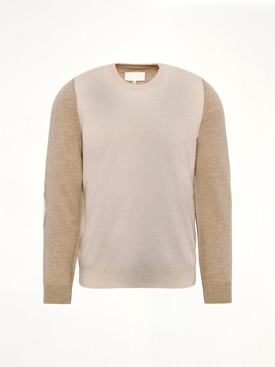 Two-Tone Sweater in Beige/Camel