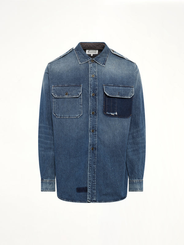 Long-sleeved Shirt in Vintage Medium Blue