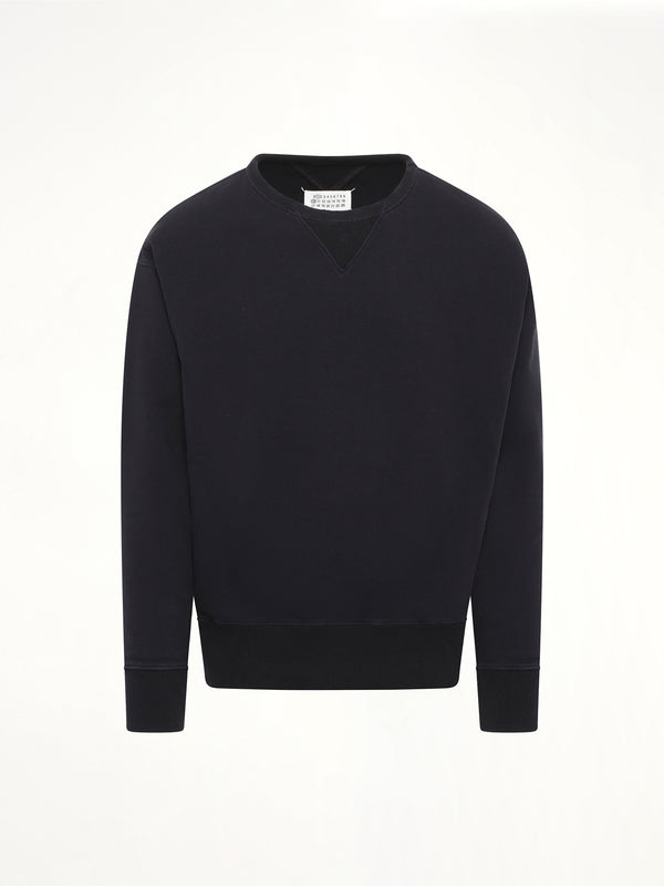 Cotton Fleece Sweatshirt in Black