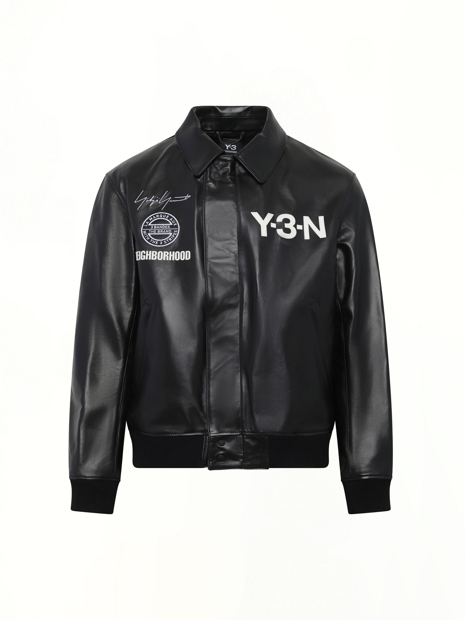 Y-3 x NBHD - 黑色皮革飞行员夹克