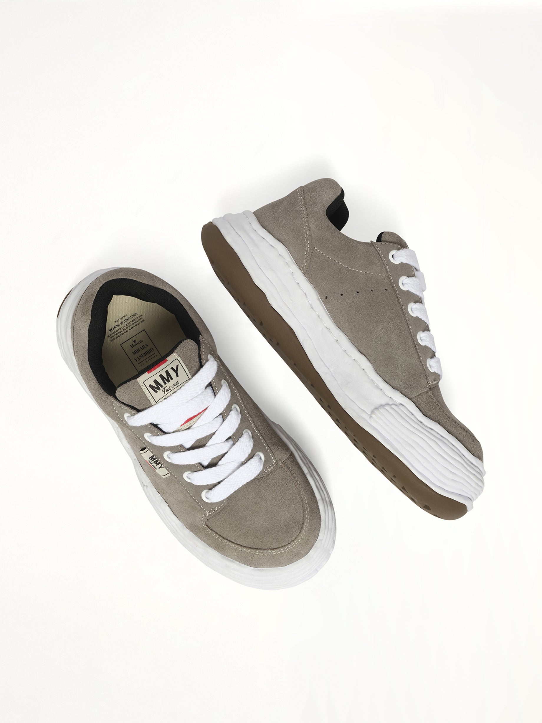 Oliver OG Low Sneaker in Gray Top View | MAISON MIHARA YASUHIRO