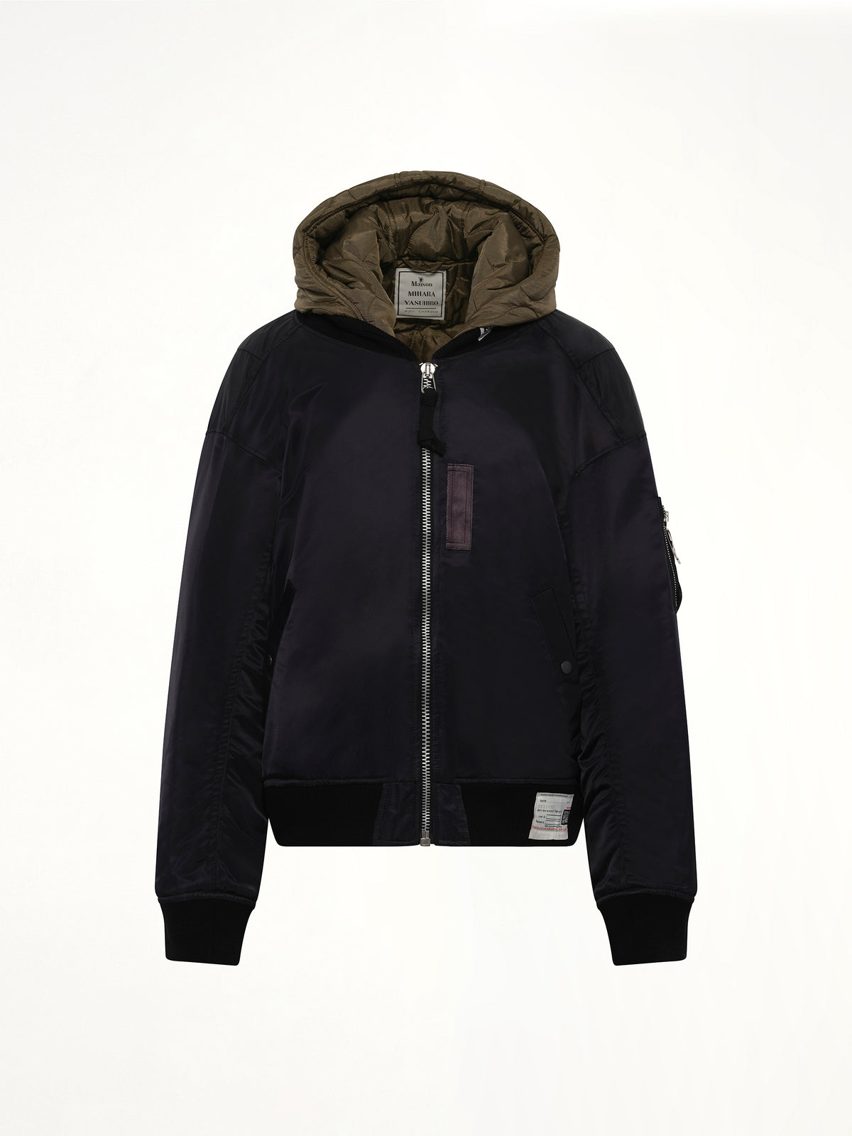 Hooded Bomber Jacket in Black