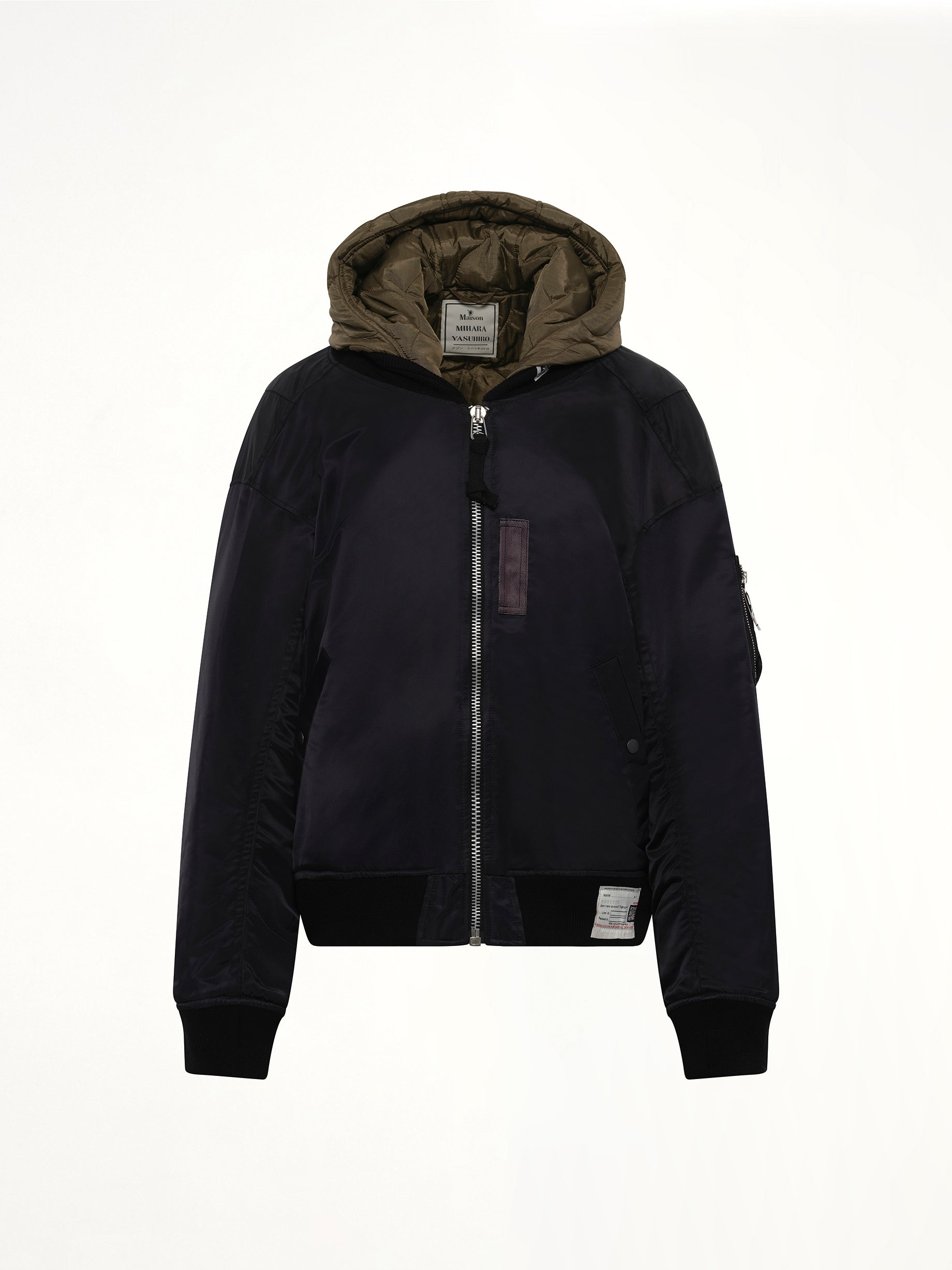 Hooded Bomber Jacket in Black