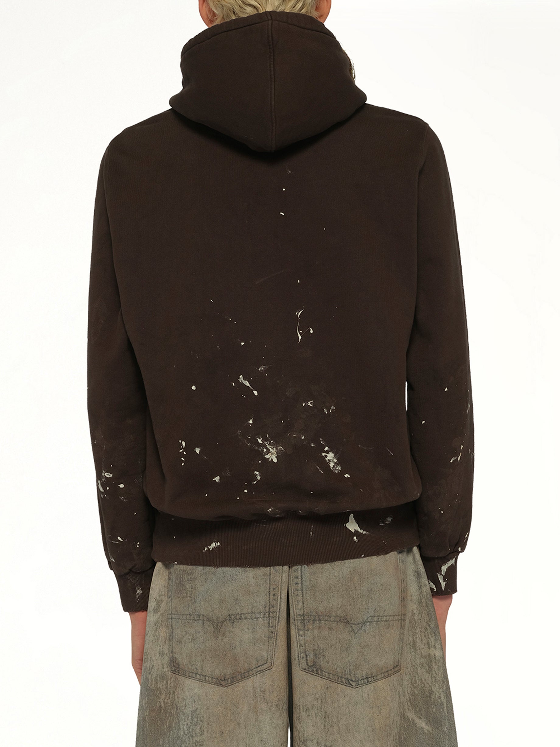 Moss-Grown Embroidery Hoodie in Brown