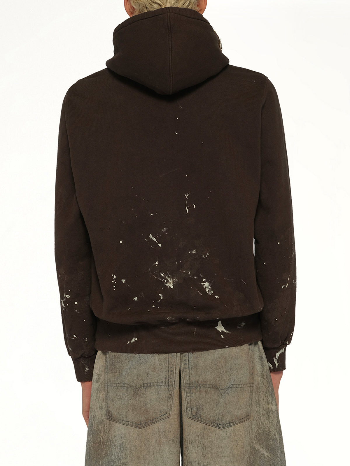 Moss-Grown Embroidery Hoodie in Brown