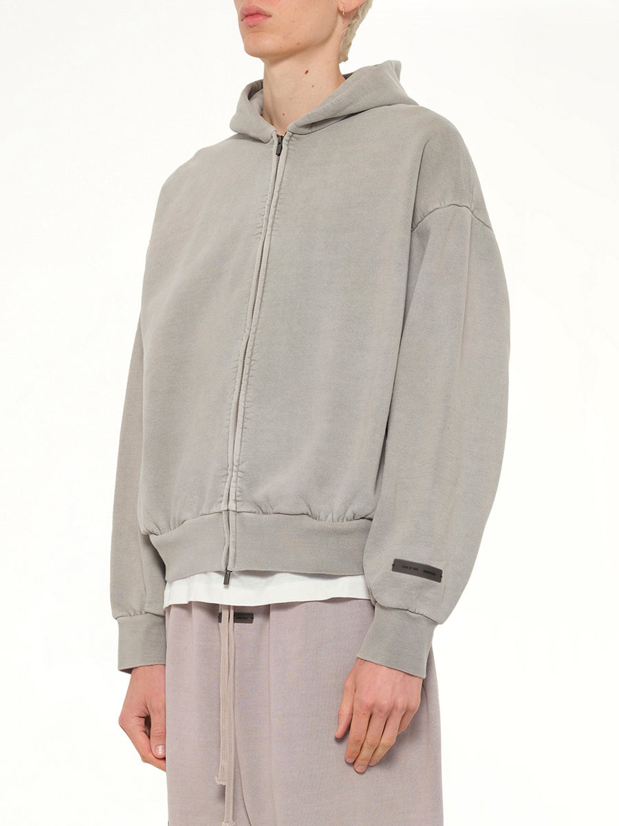 Classic Full Zip Hoodie in Smoke Grey