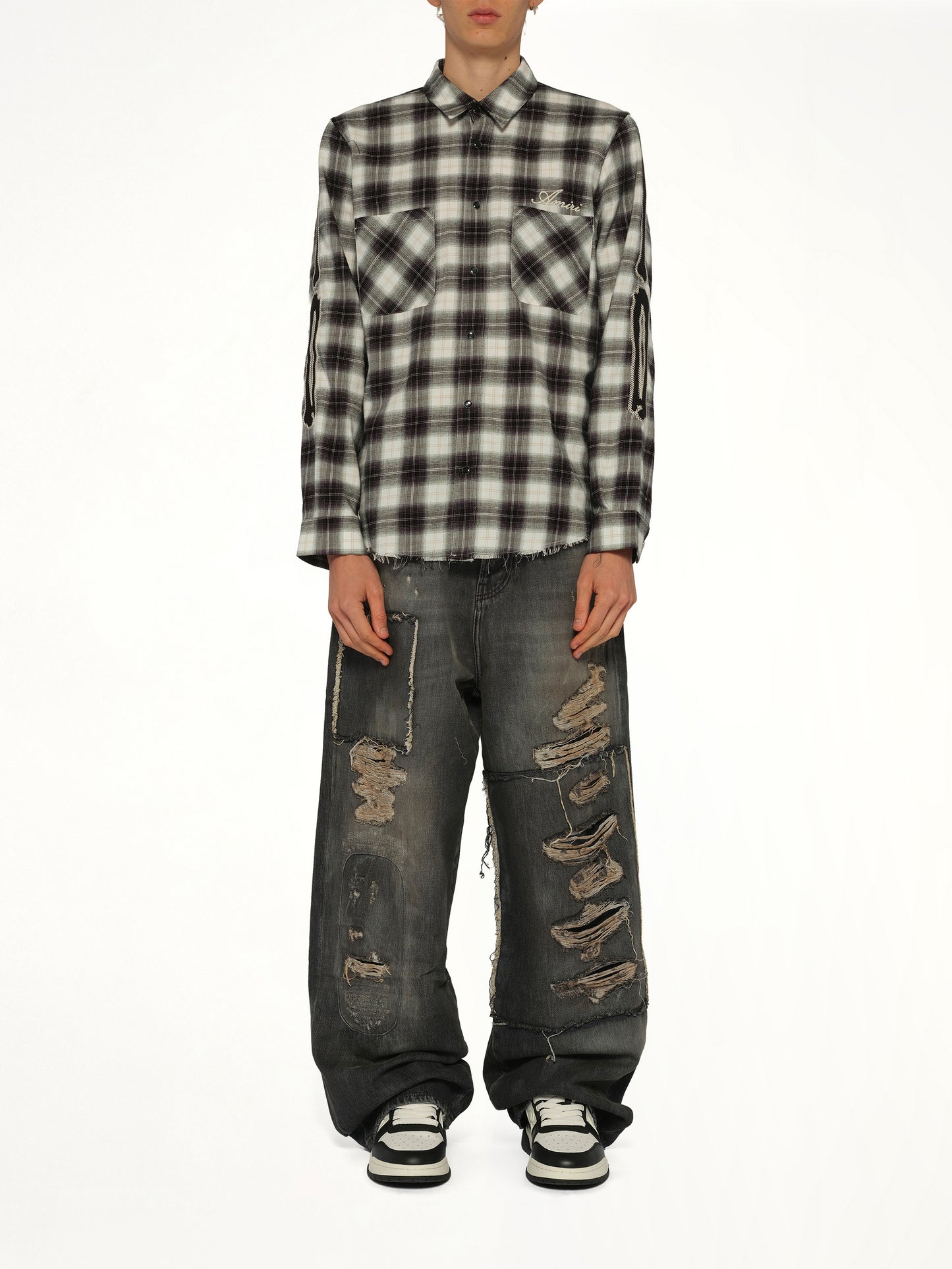 Bones Flannel Overshirt in Black