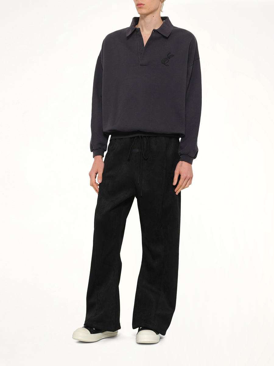 Classic Polo Sweatshirt in Vintage Black