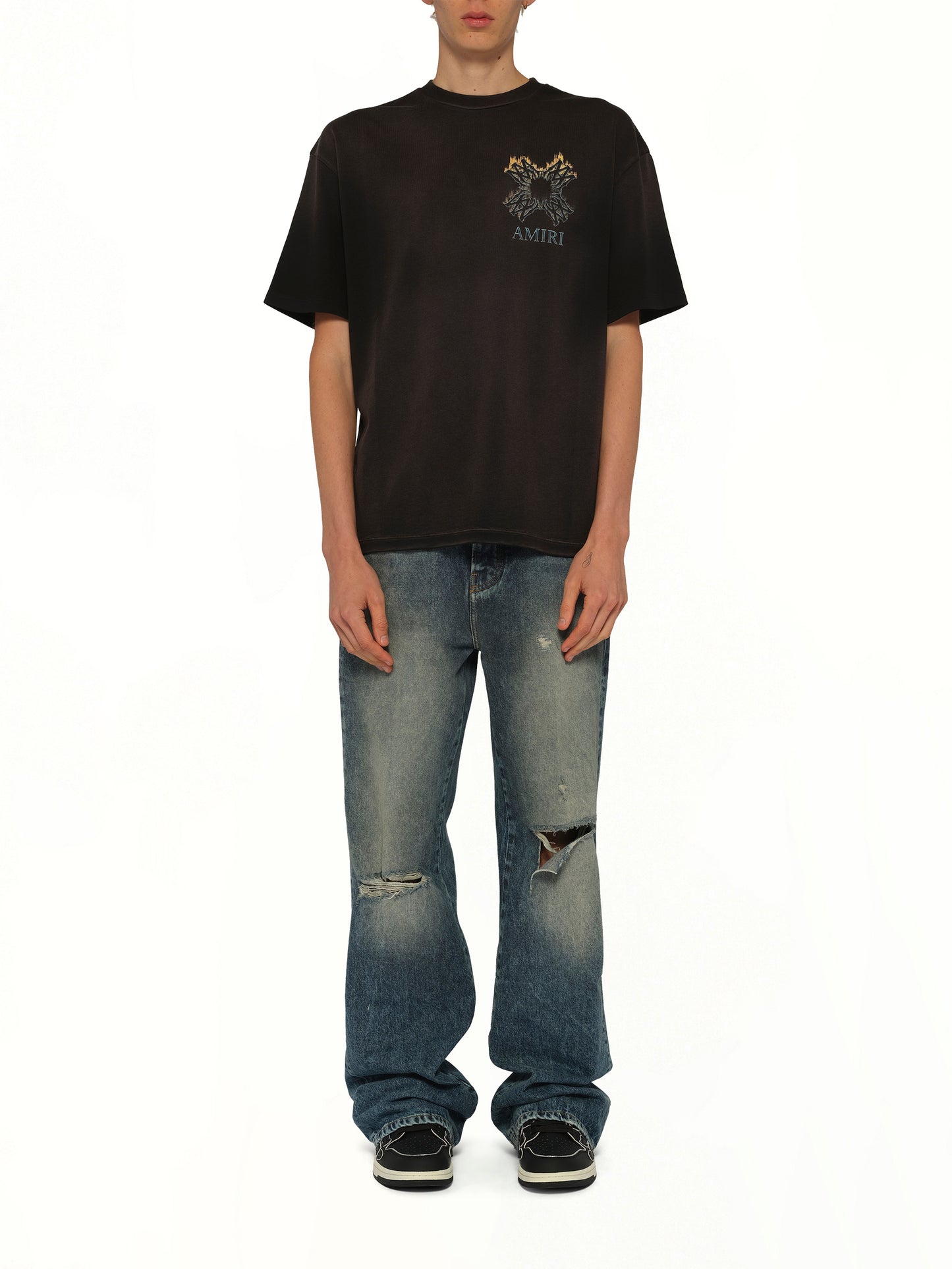 MA Quad Flames Oversized T-Shirt in Black