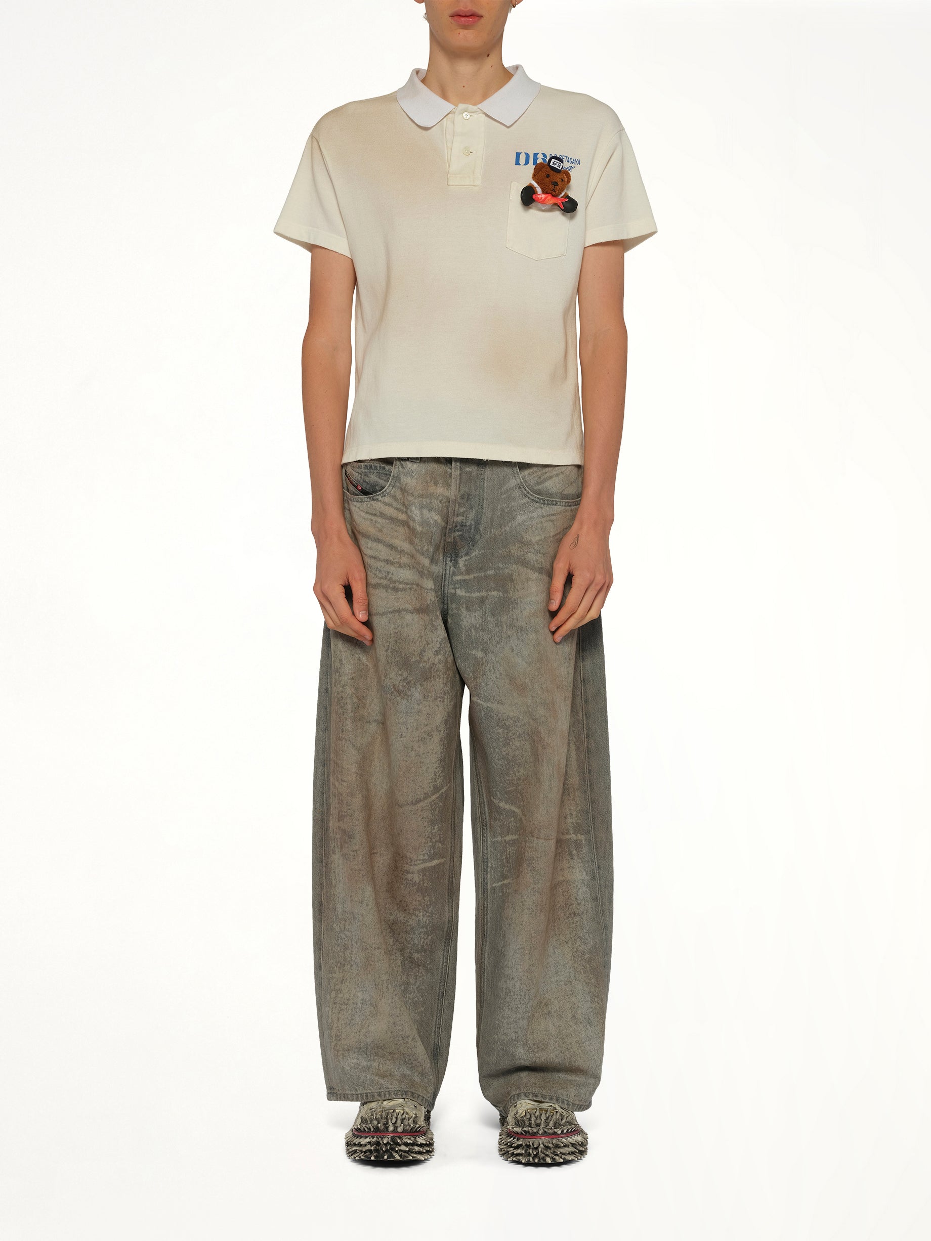 Polo Shirt With My Workwear Bear in White