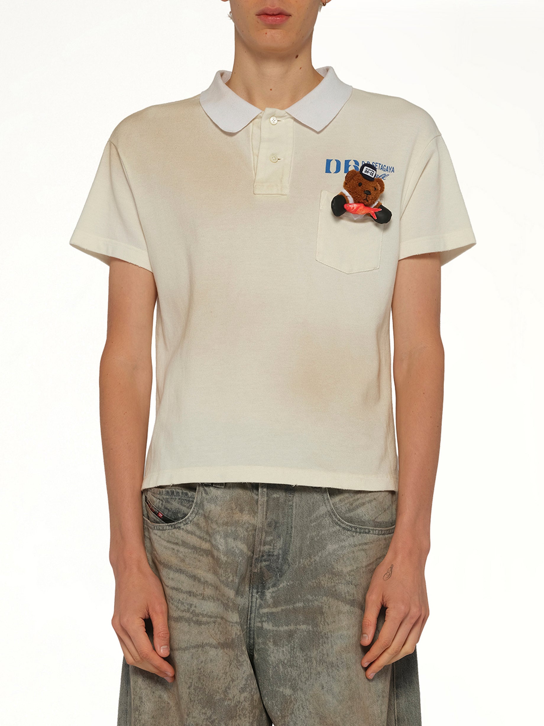 Polo Shirt With My Workwear Bear in White
