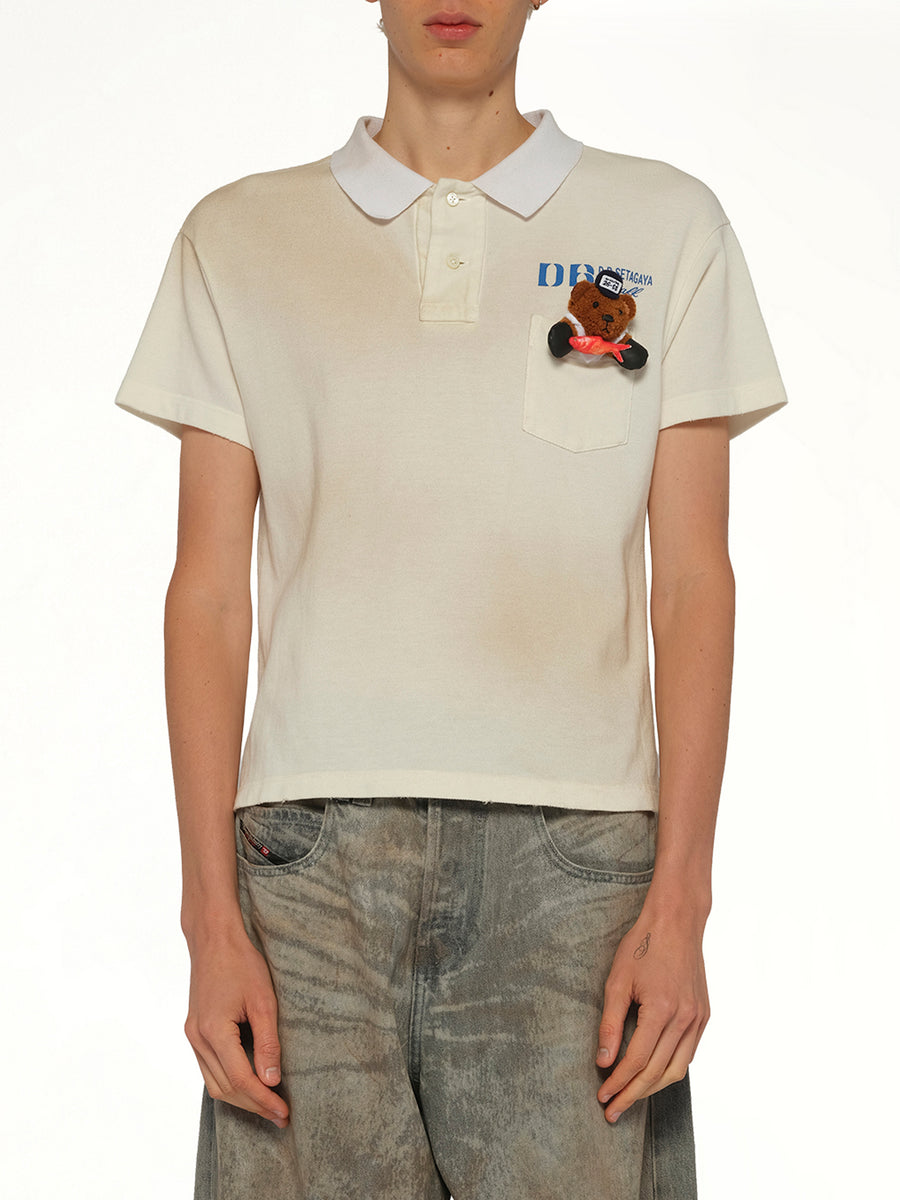 Polo Shirt With My Workwear Bear in White