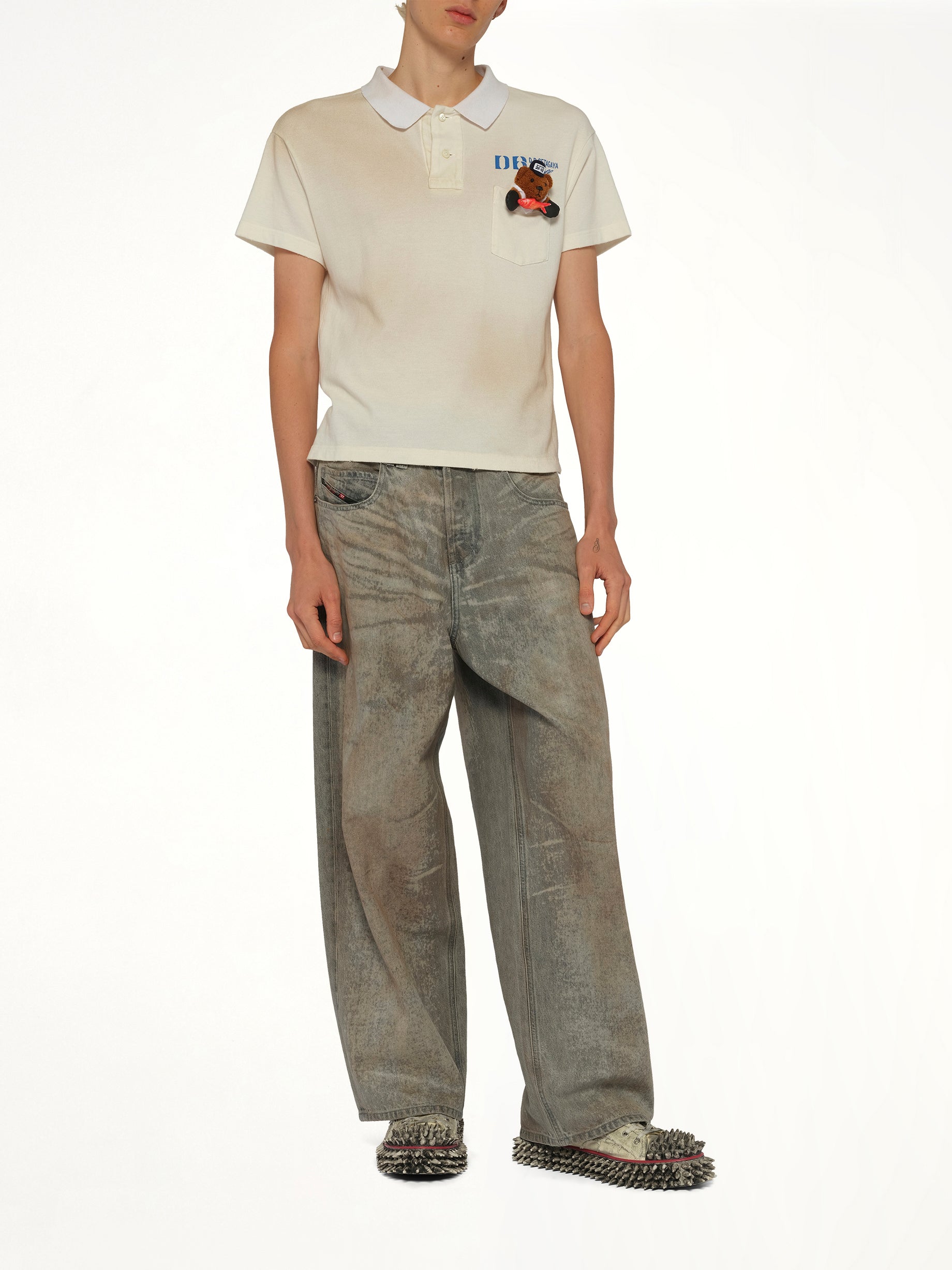 Polo Shirt With My Workwear Bear in White