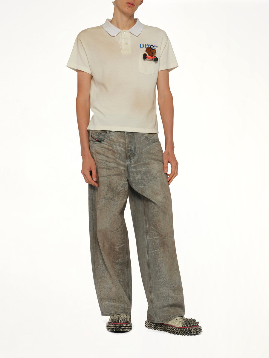 Polo Shirt With My Workwear Bear in White