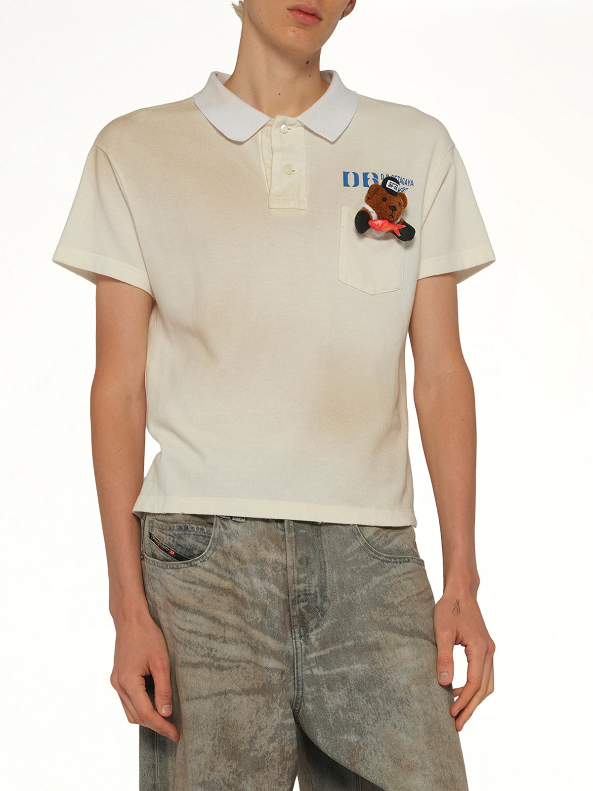 Polo Shirt With My Workwear Bear in White