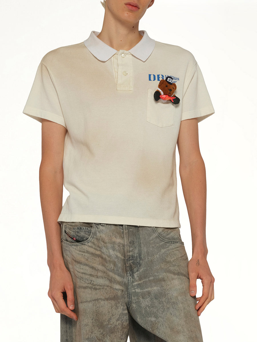 Polo Shirt With My Workwear Bear in White