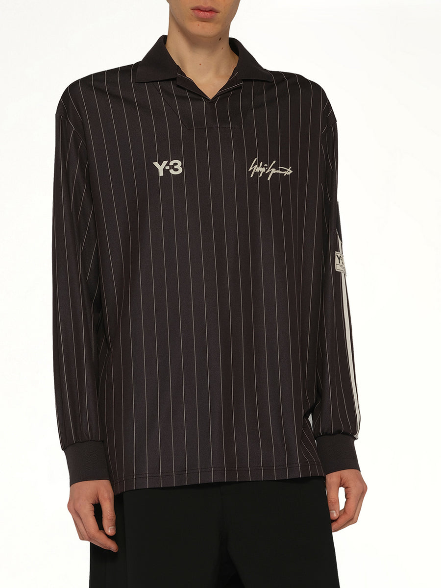 Elite 5 Long Sleeve Football Jersey in Black