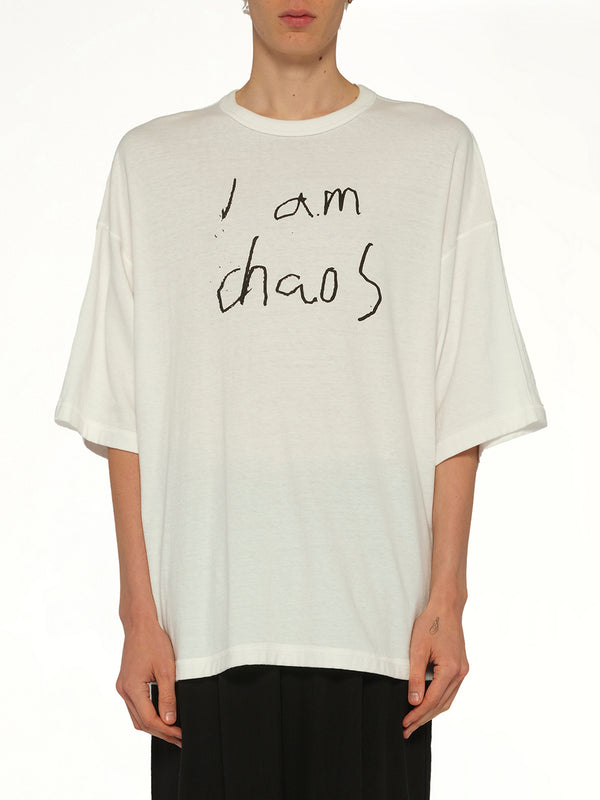 "私はカオス" Tシャツ オフホワイト