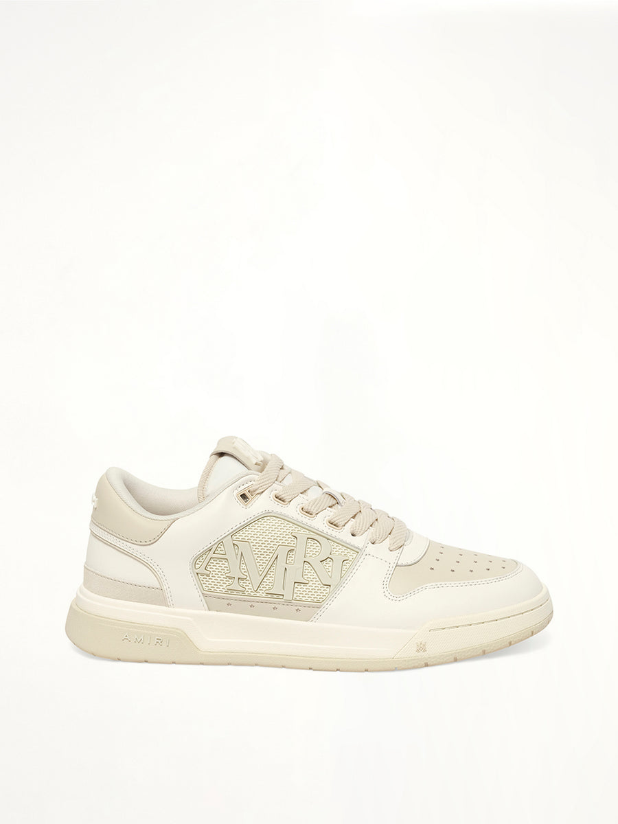 Classic Low Sneaker in White/Alabaster Side View | AMIRI
