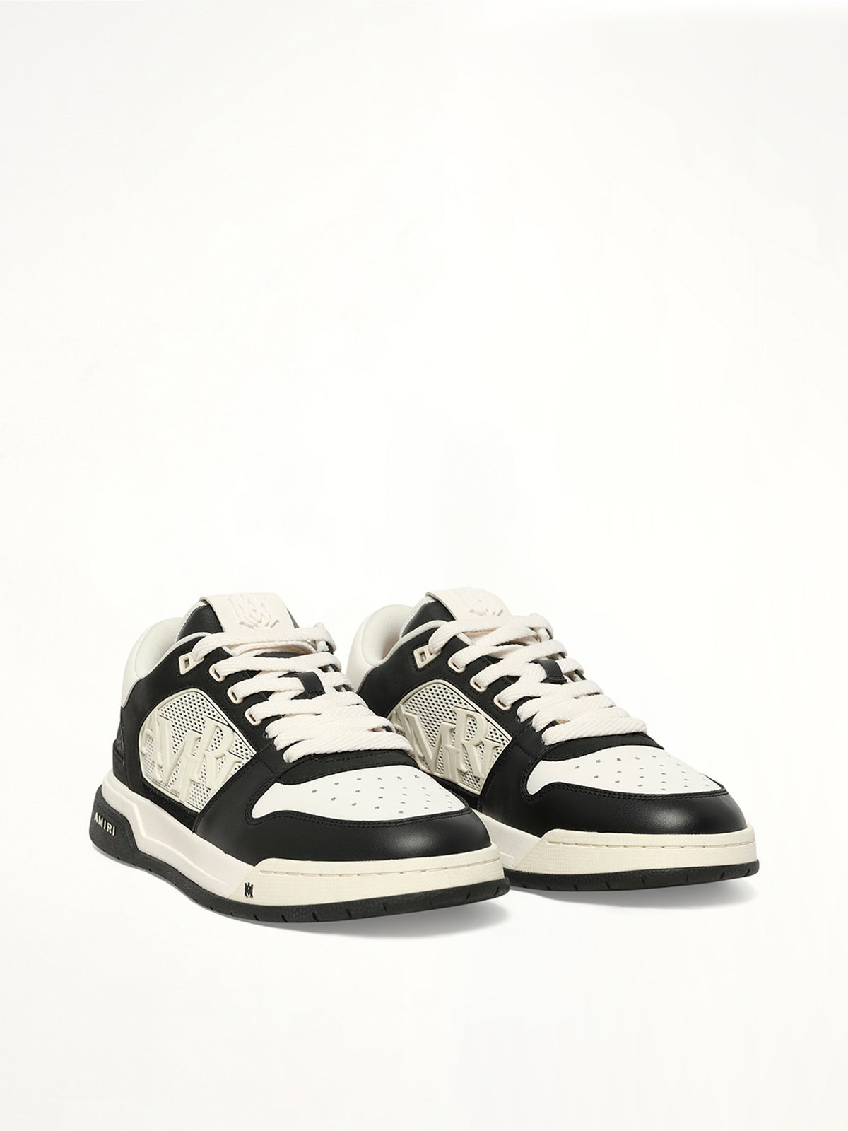 MA Quad Debossed Classic Low in Black Front View | AMIRI
